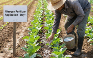 Tưới phân đạm cho rau